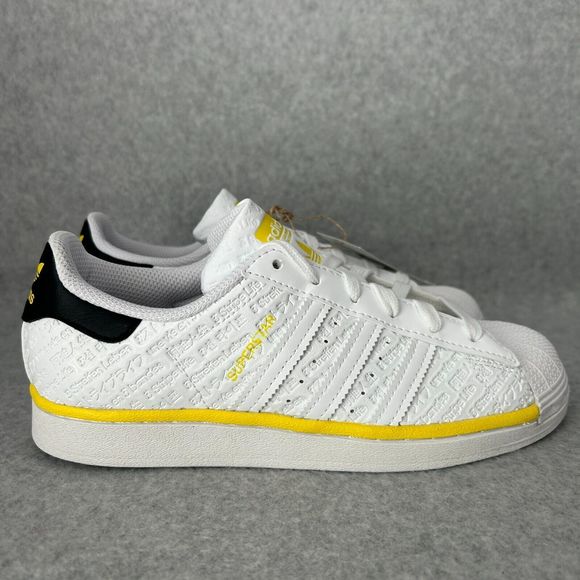 Adidas Superstar J shoes white yellow Mens size